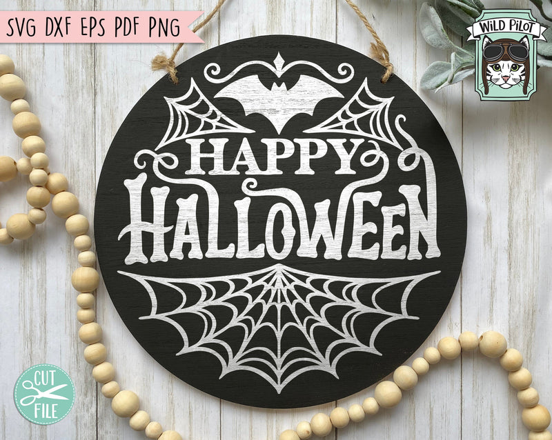 Happy Halloween SVG, Happy Halloween PNG, Spider Web SVG, Spiderweb svg