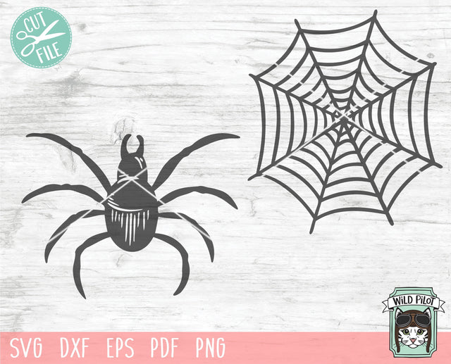 Happy Halloween SVG, Happy Halloween SVG File, Spider Web SVG, Spider svg, Spider Web Cut File, Halloween Vector, Spider Vector SVG Wild Pilot 