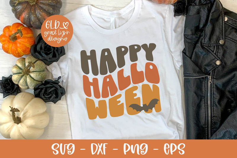 Happy Halloween SVG - Retro Halloween SVG SVG Grace Lynn Designs 