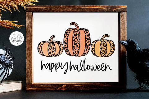 Happy Halloween SVG | Skull Ghost Bat Leopard Print Pumpkins Design SVG Diva Watts Designs 