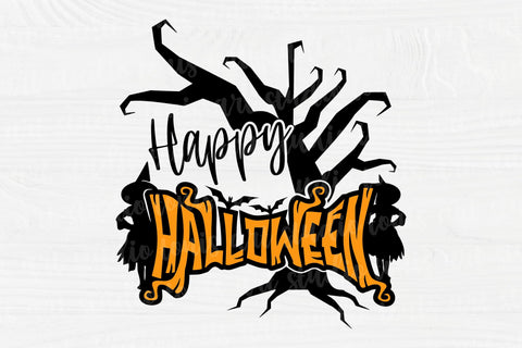 Happy Halloween SVG - Witch Svg - Halloween Shirt Svg - Bat Cut File - Halloween Sign SVG TonisArtStudio 
