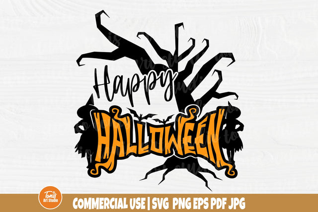 Happy Halloween SVG - Witch Svg - Halloween Shirt Svg - Bat Cut File - Halloween Sign SVG TonisArtStudio 