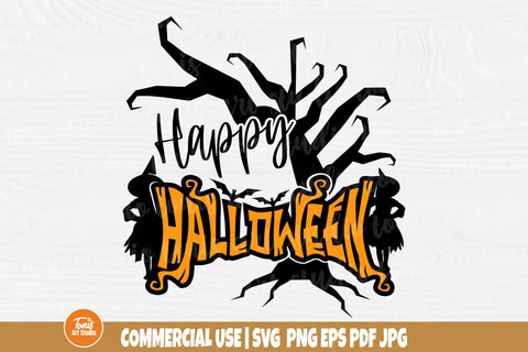 Happy Halloween SVG - Witch Svg - Halloween Shirt Svg - Bat Cut File - Halloween Sign SVG TonisArtStudio 
