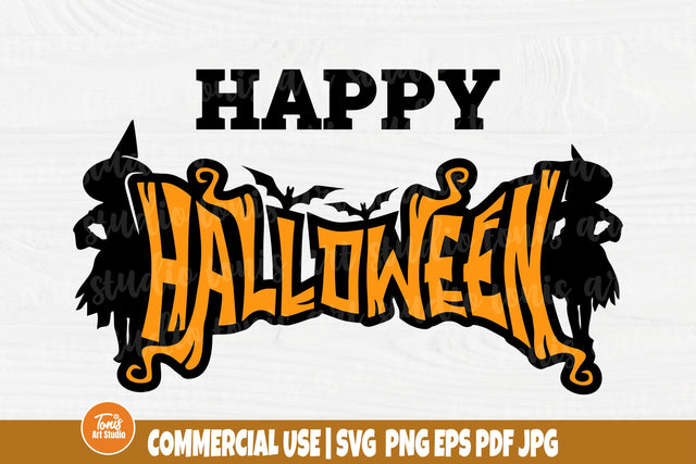 Happy Halloween SVG - Witch Svg - Halloween Shirt Svg - Bat Cut File - Halloween Sign SVG TonisArtStudio 