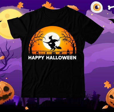 Happy Halloween T-Shirt Design, Happy Halloween Vector T-Shirt Design, Halloween Sublimation PNG, Halloween SVG Bundle,Halloween SVG Quotes,Halloween PNG, Halloween SVG SVG BlackCatsMedia 