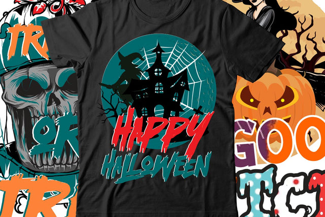 Happy Halloween T-Shirt Design SVG BlackCatsMedia 