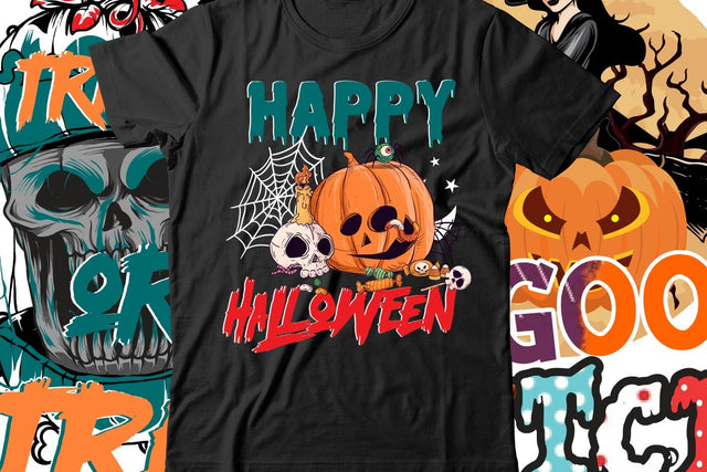 Happy Halloween T-Shirt Design SVG BlackCatsMedia 