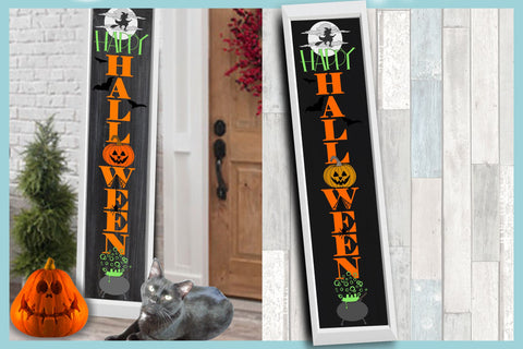 Happy Halloween Tall Vertical Front Porch Sign Quote SVG SVG SVGcraze 