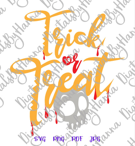 Happy Halloween Trick or Treat Print & Cut SVG Digitals by Hanna 
