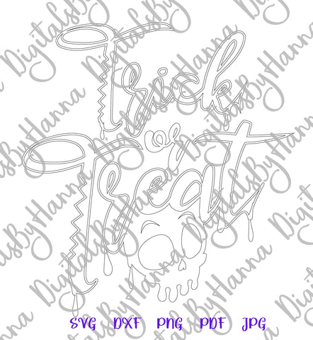 Happy Halloween Trick or Treat Print & Cut SVG Digitals by Hanna 