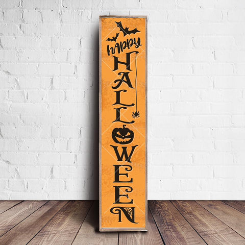 Happy Halloween vertical SVG file for front door wood sign SVG Chameleon Cuttables 