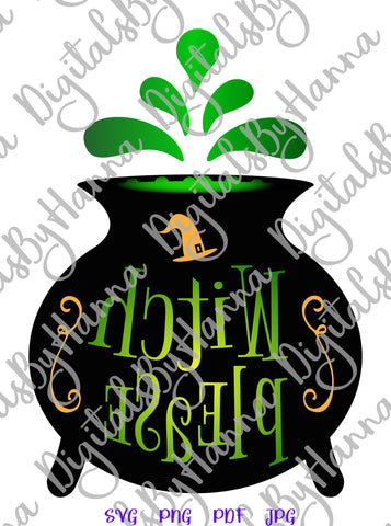 Happy Halloween Witch Please Print & Cut SVG Digitals by Hanna 