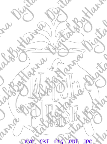 Happy Halloween Witch Please Print & Cut SVG Digitals by Hanna 