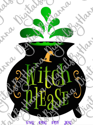 Happy Halloween Witch Please Print & Cut SVG Digitals by Hanna 