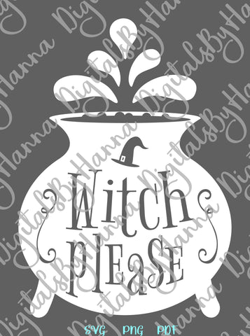 Happy Halloween Witch Please Print & Cut SVG Digitals by Hanna 