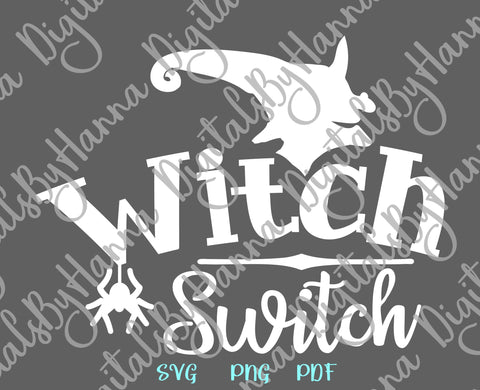 Happy Halloween Witch Switch Print & Cut SVG Digitals by Hanna 