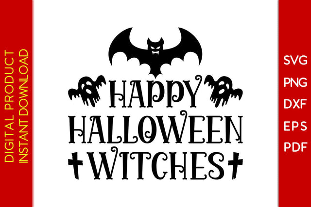 Happy Halloween Witches Halloween SVG PNG PDF Cut File SVG Creativedesigntee 