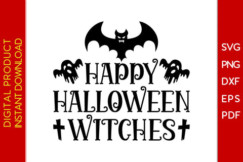 Happy Halloween Witches Halloween SVG PNG PDF Cut File SVG Creativedesigntee 