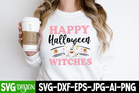 Happy Halloween Witches SVG Cut File , Happy Halloween Witches Sublimation PNG, Halloween SVG Cut File, Halloween SVG Quotes SVG BlackCatsMedia 