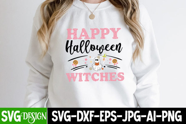 Happy Halloween Witches SVG Cut File , Happy Halloween Witches Sublimation PNG, Halloween SVG Cut File, Halloween SVG Quotes SVG BlackCatsMedia 