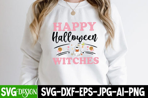 Happy Halloween Witches SVG Cut File , Happy Halloween Witches Sublimation PNG, Halloween SVG Cut File, Halloween SVG Quotes SVG BlackCatsMedia 