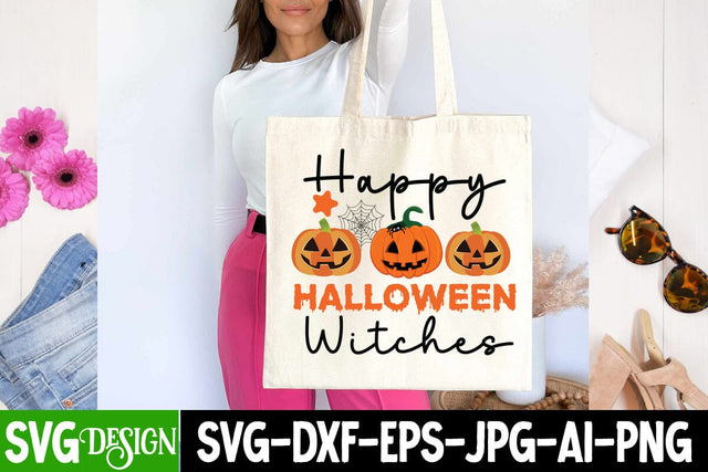 Happy Halloween Witches SVG Cut File, Happy Halloween Witches SVG Design SVG BlackCatsMedia 