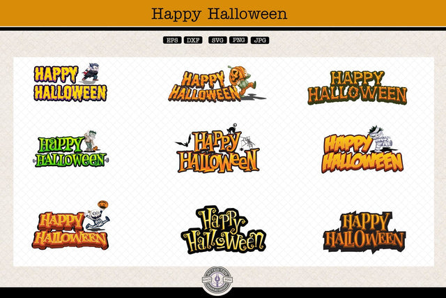 Happy Halloween Words AfterTenDesign 