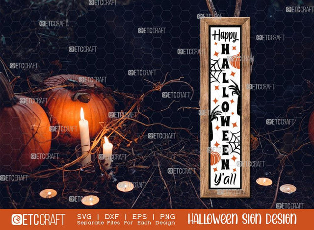 Happy Halloween Y'all Svg | Halloween SVG | Porch Sign Svg | Halloween Decor Svg | Farmhouse Decor Svg | Halloween Sign Svg | Halloween Wood Sign Design SVG ETC Craft 