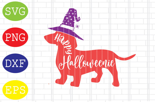 Happy Halloweenie Svg, Daschund Svg, Dog Svg, Spooky Svg, Cauldron Svg, Halloween Svg, Witch Svg, Ghost Svg, Png, Eps, Dxf Files SVG DigitalSvgFiles 