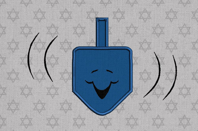 Happy Hanukkah Dreidel Applique Embroidery Embroidery/Applique Designed by Geeks 