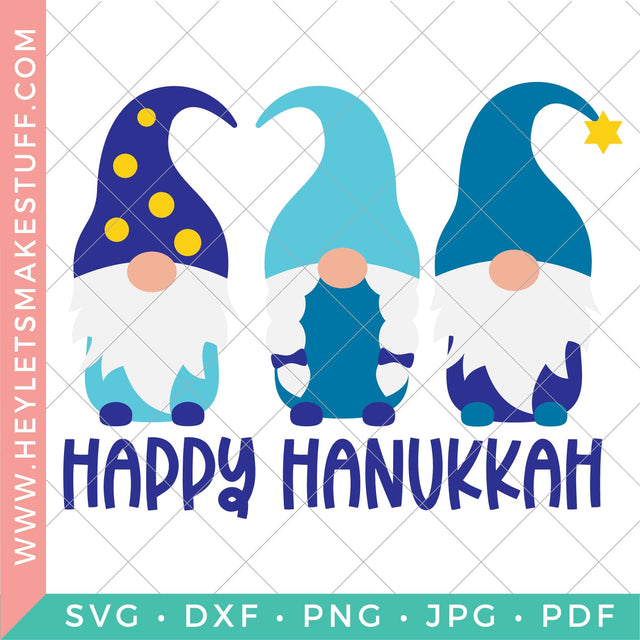 Happy Hanukkah Gnomes SVG Hey Let's Make Stuff 