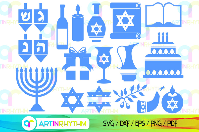 Happy Hanukkah svg bundle SVG Artinrhythm shop 