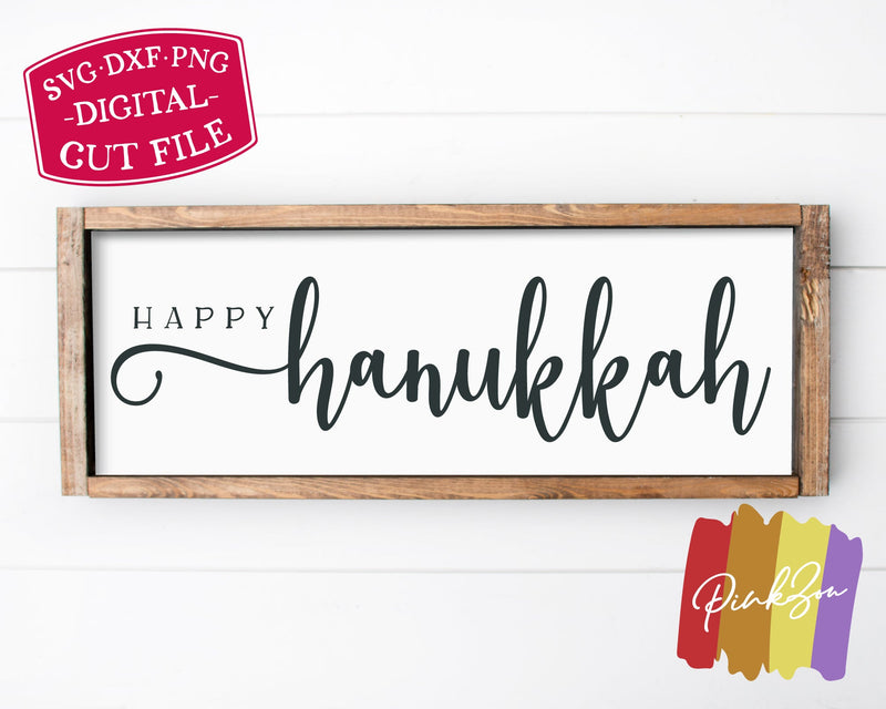 Happy Hanukkah SVG Files, Christmas Svg, Farmhouse Svg, Holidays Svg, Winter Svg, Commercial Use, Digital Cut Files (1295244550) SVG PinkZou 