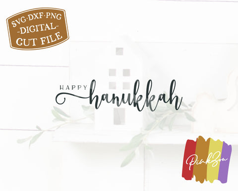 Happy Hanukkah SVG Files, Christmas Svg, Farmhouse Svg, Holidays Svg, Winter Svg, Commercial Use, Digital Cut Files (1295244550) SVG PinkZou 