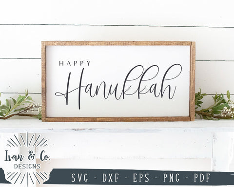 Happy Hanukkah SVG Files | Farmhouse Sign SVG | Winter SVG | Holidays SVG | Cricut | Silhouette | Commercial Use | Digital Cut Files (1092304514) SVG Ivan & Co. Designs 