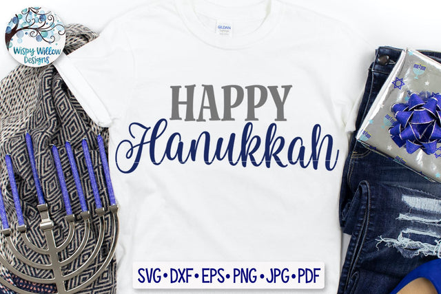 Happy Hanukkah SVG SVG Wispy Willow Designs 