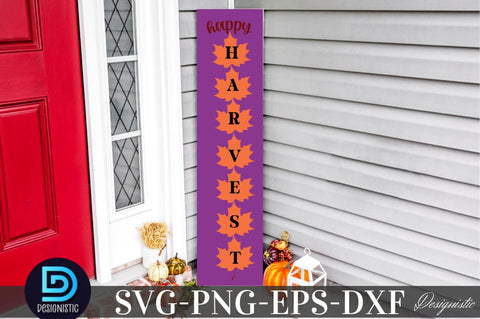 Happy Harvest, Fall Porch Sign Svg Bundle SVG DESIGNISTIC 