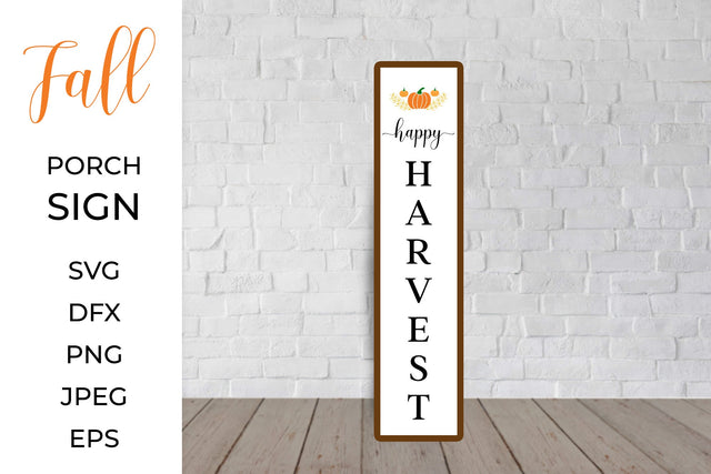 Happy harvest, Fall Porch Sign. Welcome vertical sign SVG LaBelezoka 