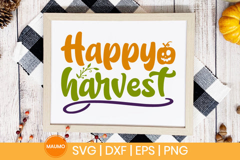 Happy harvest, fall svg quote SVG Maumo Designs 