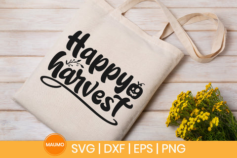 Happy harvest, fall svg quote SVG Maumo Designs 
