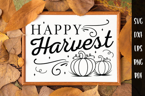 Happy Harvest SVG Cut File | Fall Sign SVG SVG CraftLabSVG 