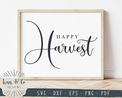 Happy Harvest SVG Files | Thanksgiving SVG | Fall SVG | Autumn SVG | Commercial Use | Cricut | Silhouette | Cut Files (1015752095) SVG Ivan & Co. Designs 