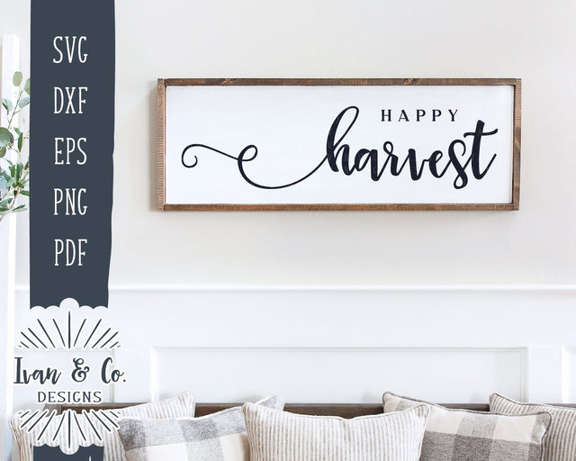 Happy Harvest SVG Files | Thanksgiving SVG | Fall SVG | Autumn SVG | Commercial Use | Cricut | Silhouette | Cut Files (1047870959) SVG Ivan & Co. Designs 