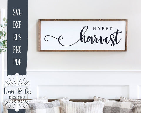 Happy Harvest SVG Files | Thanksgiving SVG | Fall SVG | Autumn SVG | Commercial Use | Cricut | Silhouette | Cut Files (1047870959) SVG Ivan & Co. Designs 