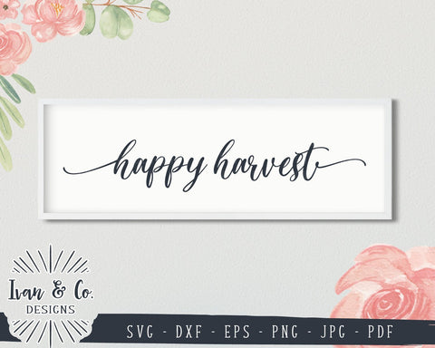 Happy Harvest SVG Files | Thanksgiving SVG | Fall SVG | Autumn SVG | Commercial Use | Cricut | Silhouette | Cut Files (837637504) SVG Ivan & Co. Designs 