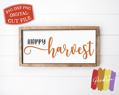 Happy Harvest SVG Files | Thanksgiving Svg | Fall Svg | Autumn Svg | Commercial Use | Digital Cut Files (1079444592) SVG PinkZou 