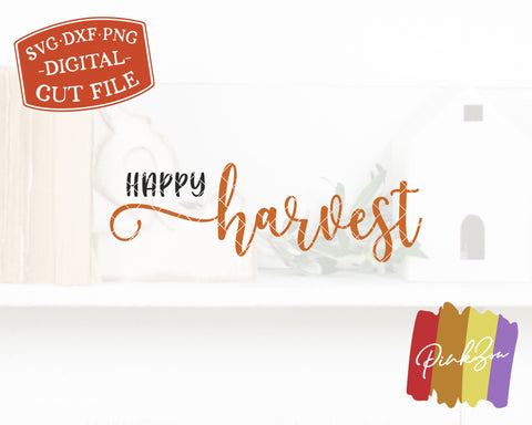 Happy Harvest SVG Files | Thanksgiving Svg | Fall Svg | Autumn Svg | Commercial Use | Digital Cut Files (1079444592) SVG PinkZou 