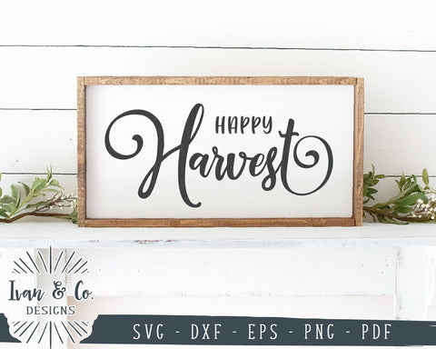 Happy Harvest SVG Files | Thanksgiving SVG | Fall SVG | Harvest SVG | Commercial Use | Cricut | Silhouette | Cut Files (1039126840) SVG Ivan & Co. Designs 