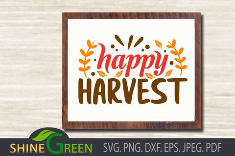 Happy Harvest SVG, PNG, DXF SVG Shine Green Art 