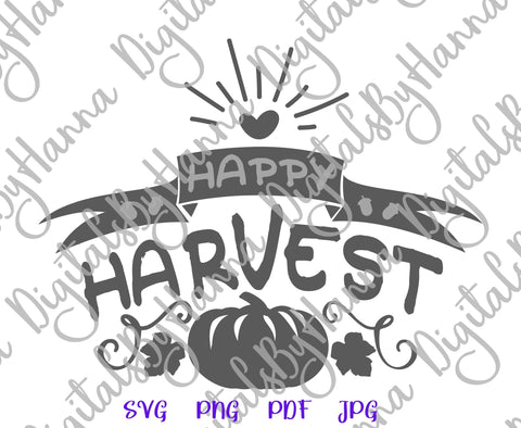 Happy Harvest Thanksgiving Print & Cut SVG Digitals by Hanna 